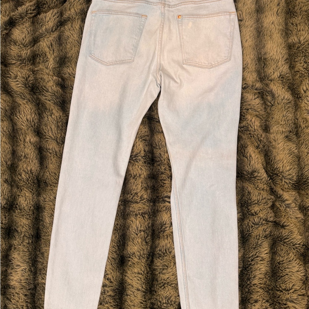 H&M Mens Light Blue Distressed Slim Tapered Jeans Size 32/32 Gently Used - Picture 6 of 6